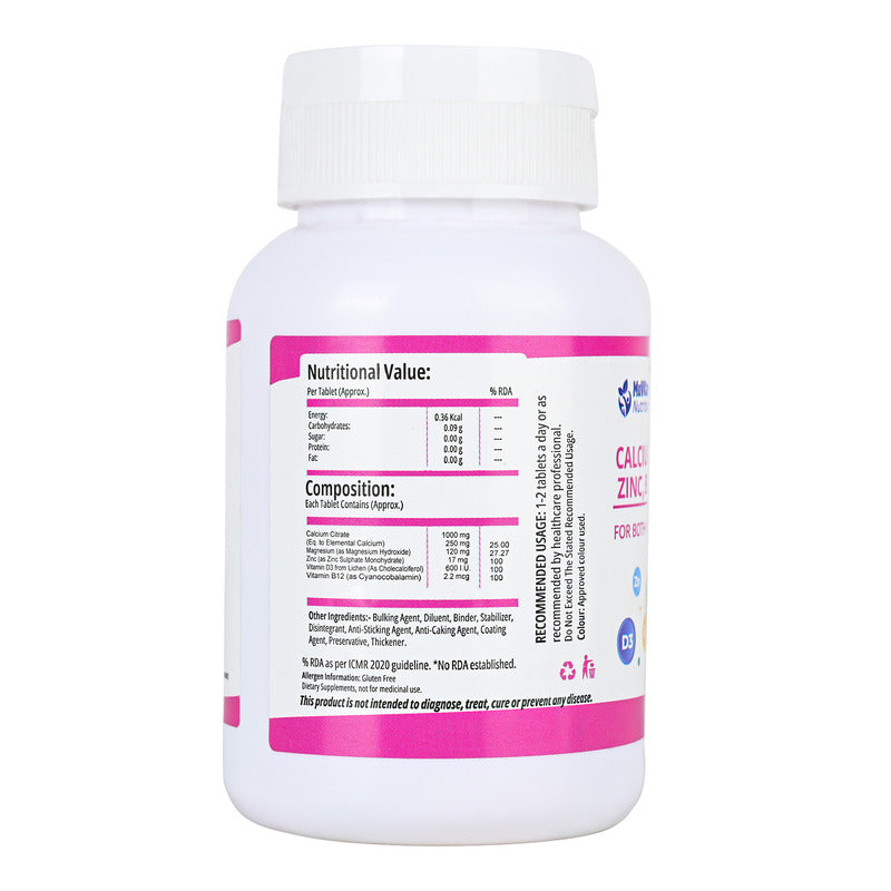 Calcium, Magnisum, Zinc, B12, D3